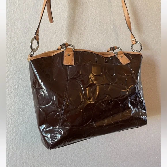 COACH VINTAGE Peyton Embossed‎ Leather Bag - Picture 6 of 9